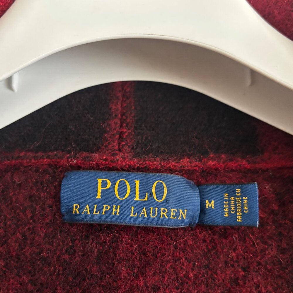 $698 Polo Ralph Lauren Skeet Buffalo Plaid Wool Shawl Collar Cardigan - Medium - Picture 9 of 12